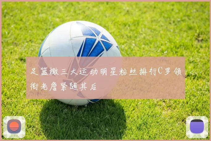 足篮橄三大运动明星粉丝排行C罗领衔老詹紧随其后
